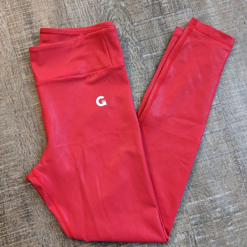 Grrrl leggings red galaxy ruby squat proof Kortney Olson